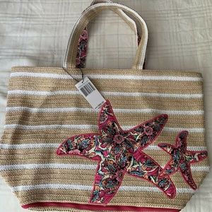 NWT Vera Bradley Seashore Starfish Tote Sunburst